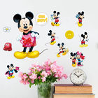 Peel And Stick PVC Material Mickey Mouse Wall Stickers With Glitter