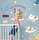 PVC Material 3D Mickey And Minnie Wall Stickers Peel And Stick 40x80cm