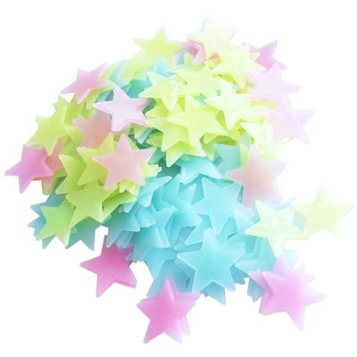 3cm Star PVC Luminous Fluorescent Wall Stickers FDA